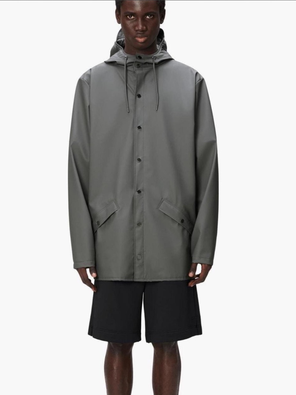 Rains Men's Hooded Raincoat in Gray